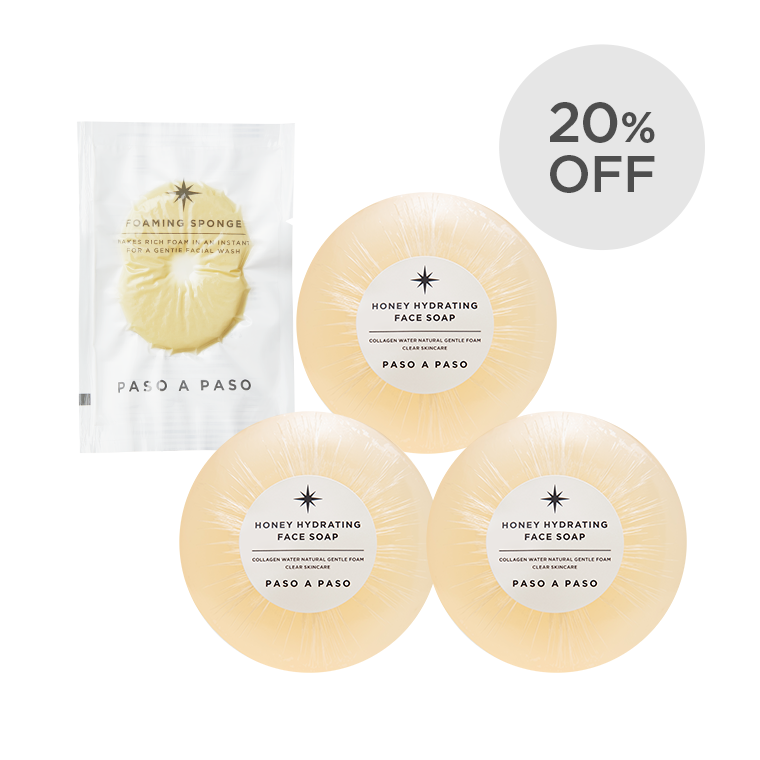 【20％OFF】ハニー ハイドレーティング フェイス ソープ100g × 3個セット（スポンジ1個プレゼント）